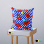 Home Throw Pillow Lips Pattern