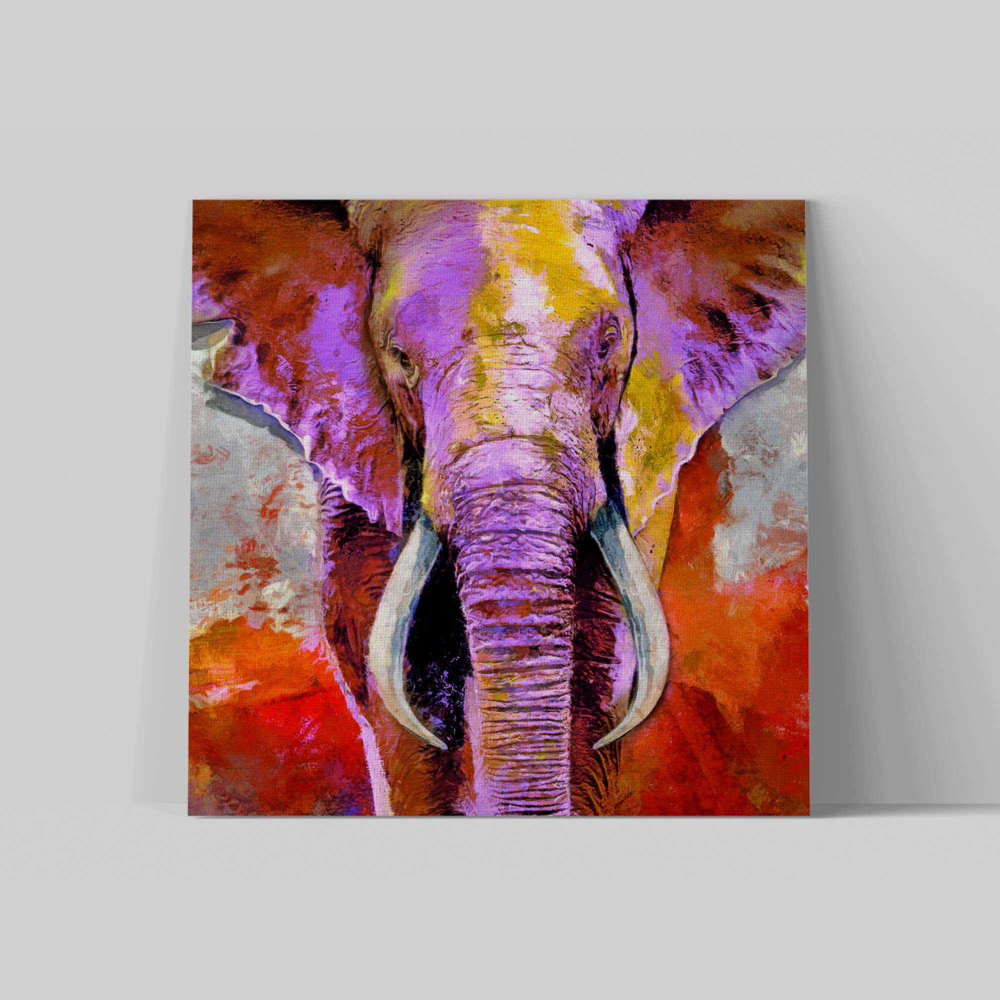 Modern-Oil-Painting-Of-Colorful-Elephant_01