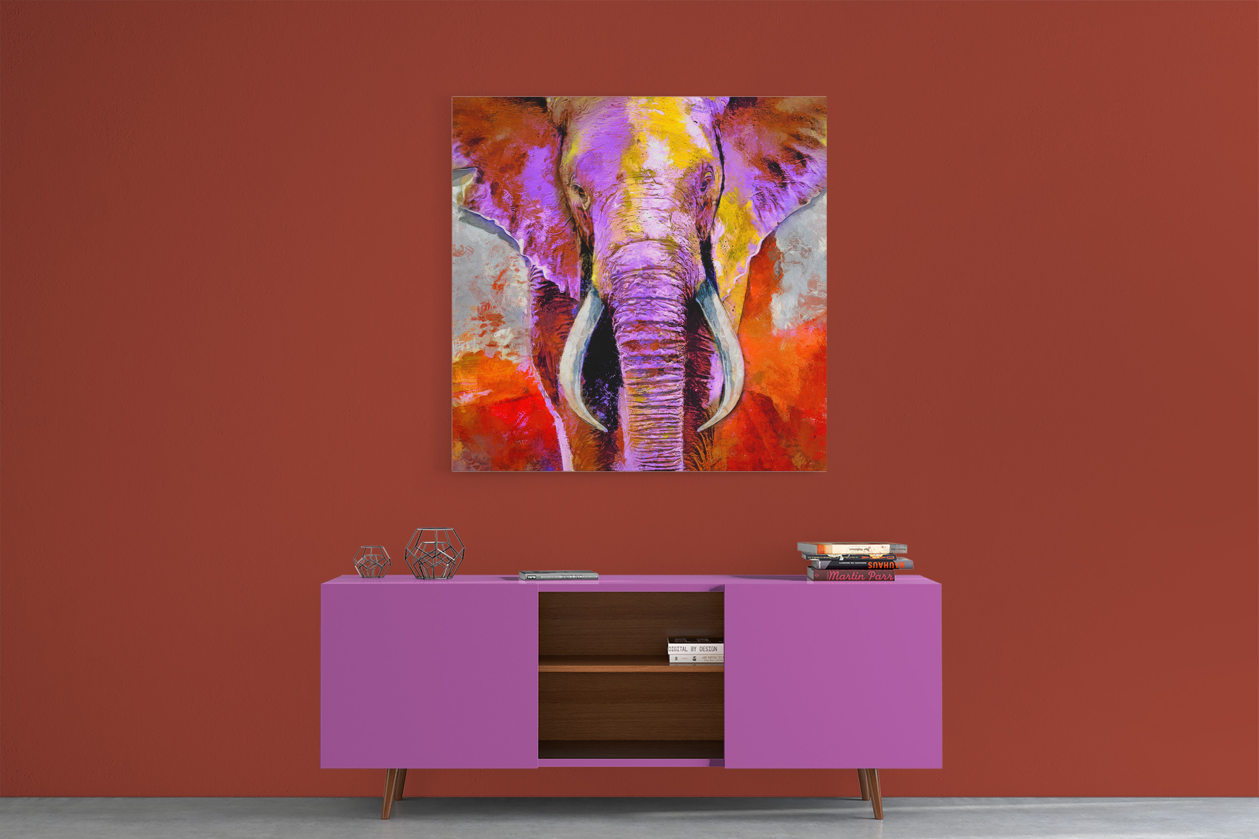 Modern-Oil-Painting-Of-Colorful-Elephant_02