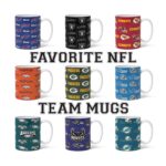 Favorite NFL Team Mugs, Sport Lovers Mugs, Fun for Coffee or Tea drinkers